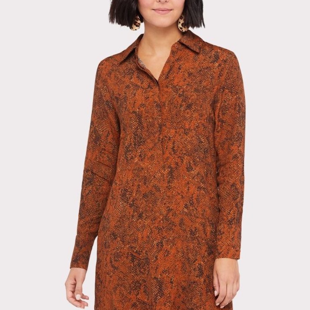 Peyton Jensen Snakeskin Shirt Dress Size: L